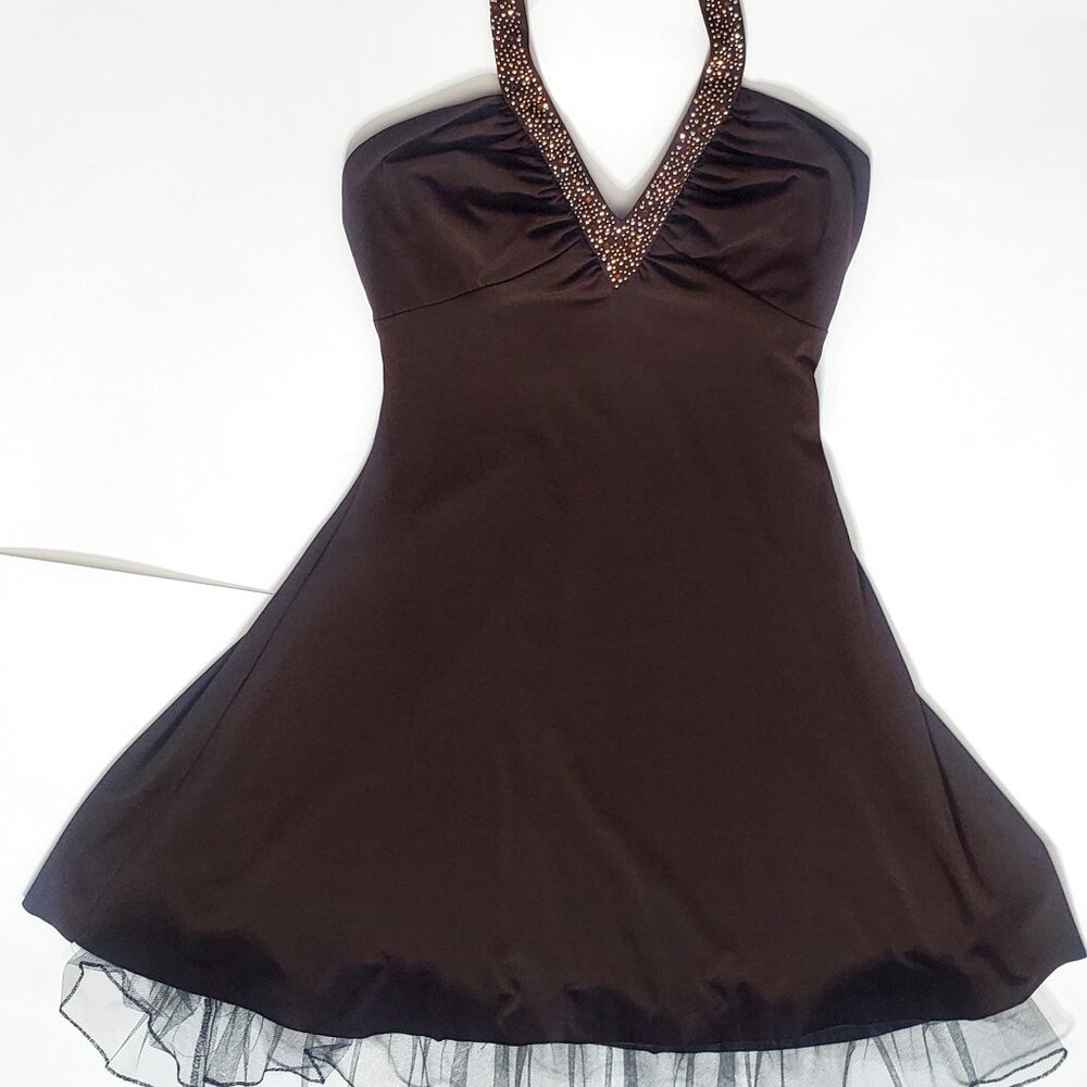 Betsy & Adam Party Dress in Brwon with lining (New with Tag)